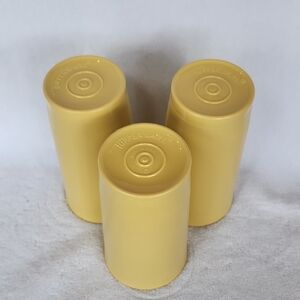 Vintage Tupperware Harvest Gold Tumblers Set of 3 Cups #873 Retro 12oz